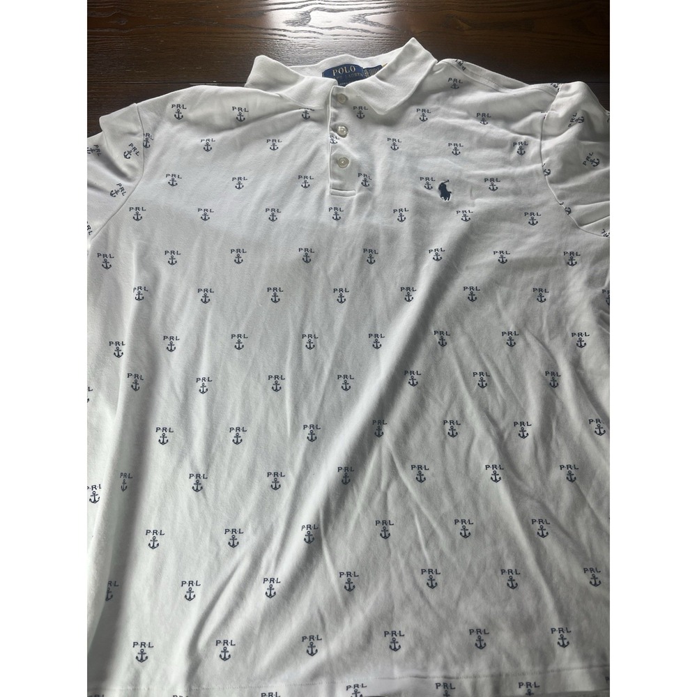 Polo Ralph Lauren Men's Size XL Classic Allover Print Anchor PRL Polo Shirt